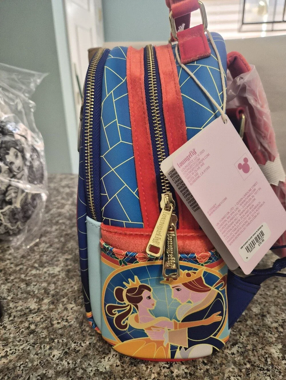 Loungefly Stainglass Beauty And Beast Mini Backpack